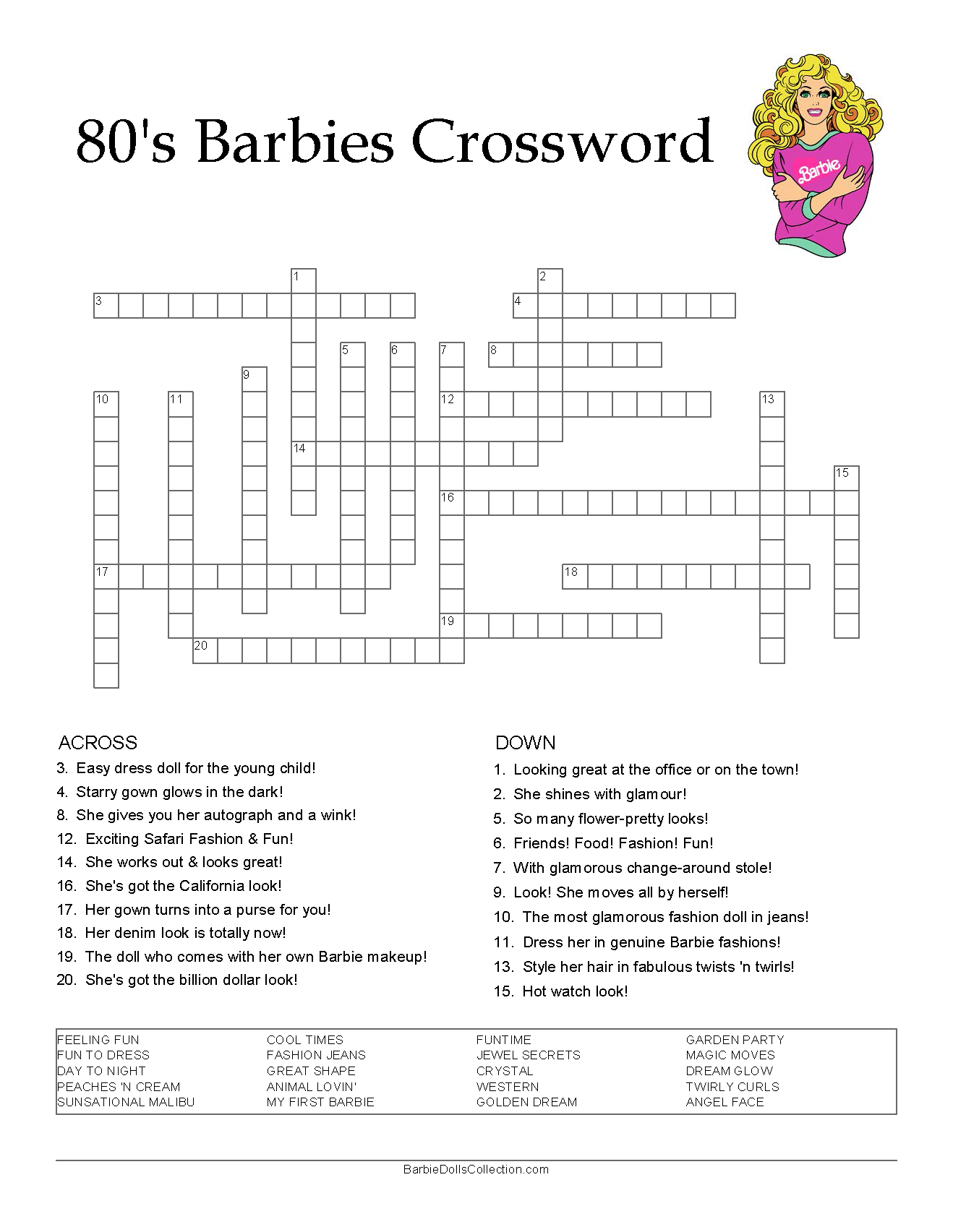 80’s Barbies Crossword