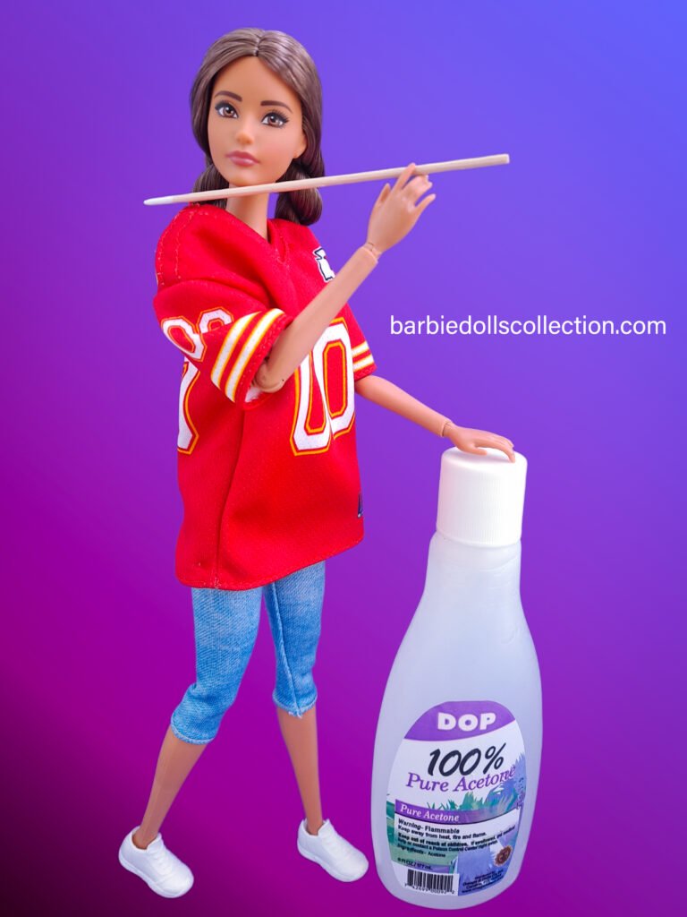 How I Removed Eye Black from My Super Bowl Barbie Doll