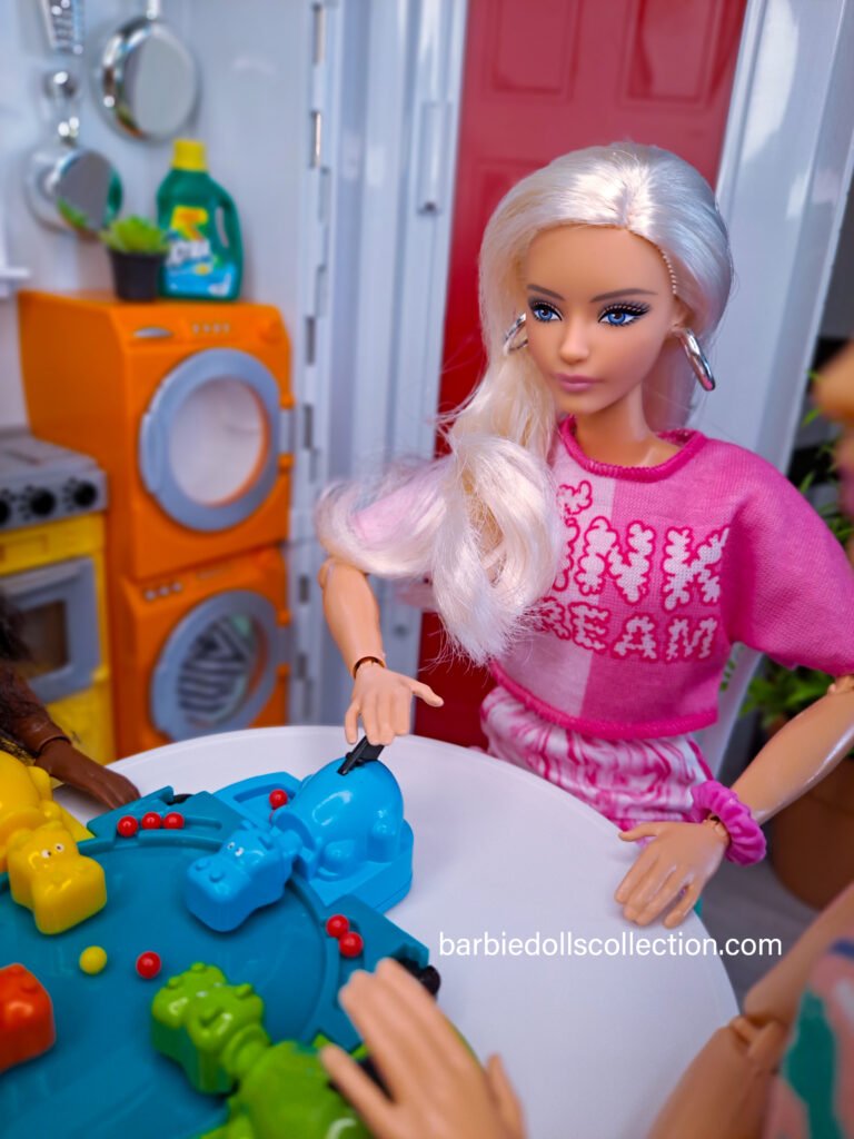 Barbie Diorama Board Game Afternoon: Hungry Hungry Hippos Fun