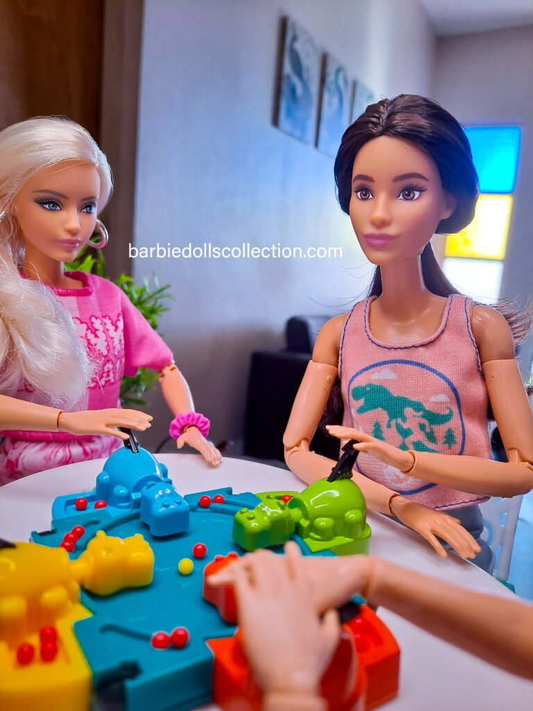 Barbie Diorama Board Game Afternoon: Hungry Hungry Hippos Fun
