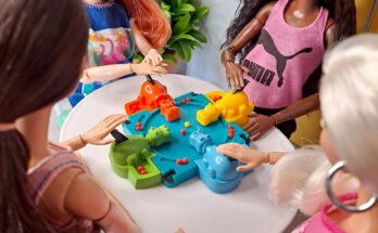 Barbie Diorama Board Game Afternoon: Hungry Hungry Hippos Fun