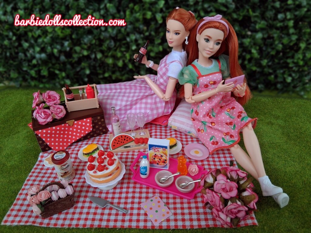 Barbie Fashionistas #232 holding an envelope during a summer picnic.