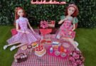 A Barbie Summer Picnic Diorama: A Barbiecore Brunch with Two Sisters