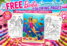 10 Free Barbie Summer Beach Coloring Pages (Free PDF)