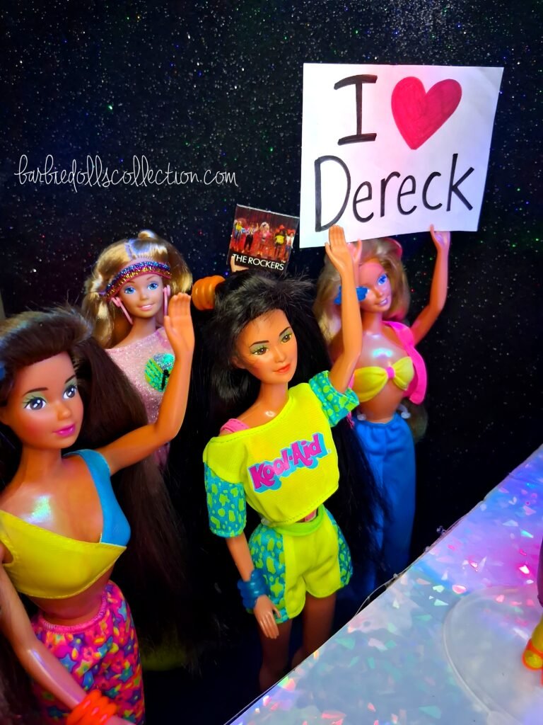 Close-up view of the audience watching Barbie and The Rockers