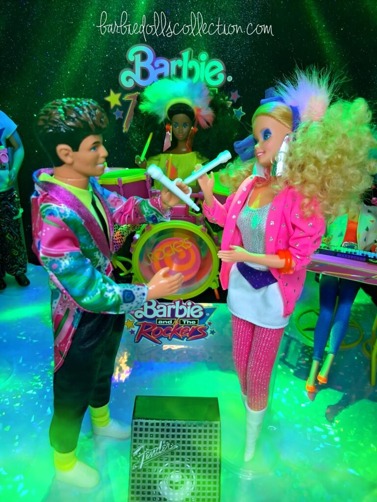 Barbie and Dereck singing a duet on stage