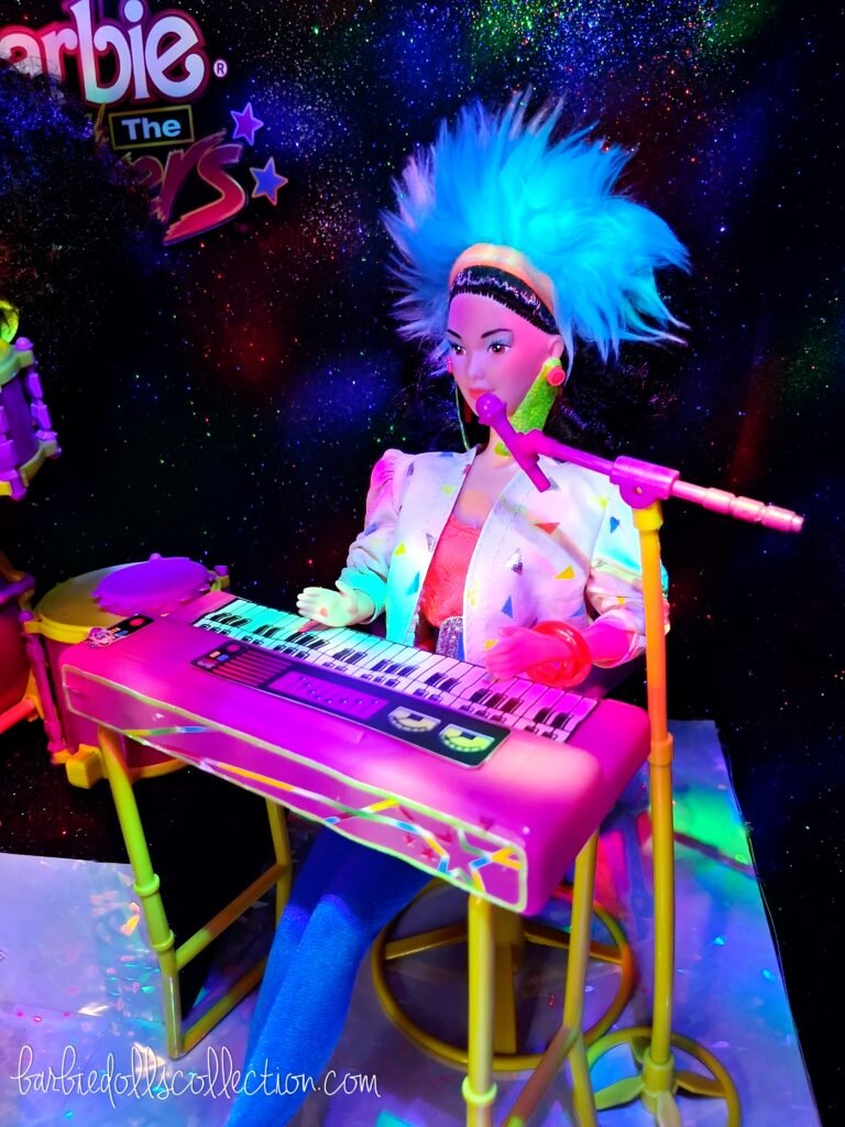 Dana of Barbie and The Rockers at the keyboard