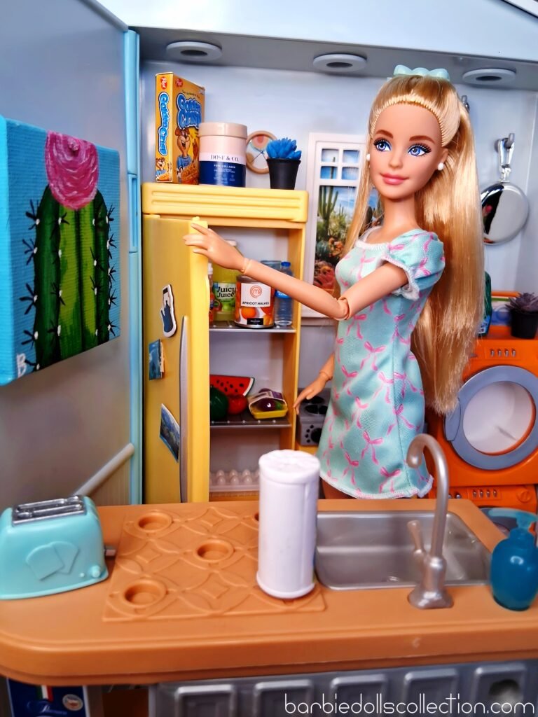 Barbie making almond and apricot cheesecake Mini Brands MasterChef